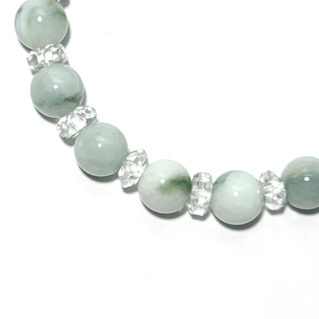 翡翠8㍉玉　サイズ14~15cm  糸魚川翡翠ブレスレットBR0076