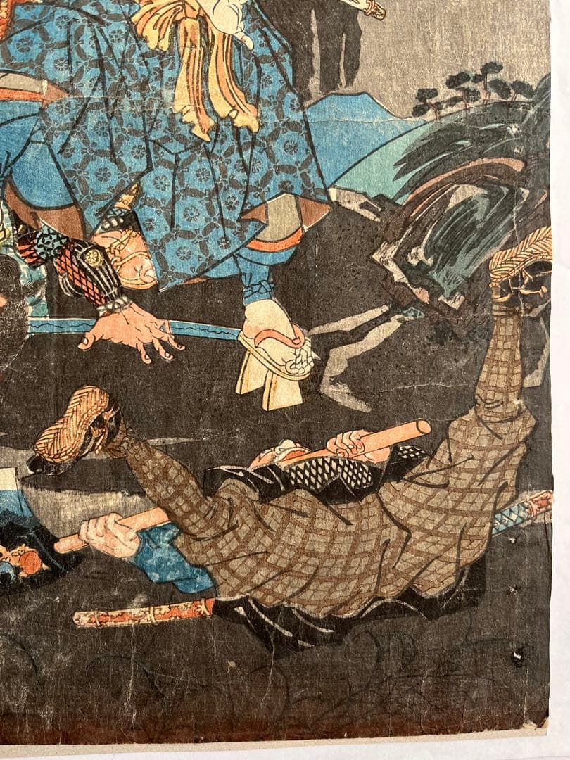 浮世絵　江戸時代　歌川国輝　木版画　歌舞伎絵　平将門　日本画　原画