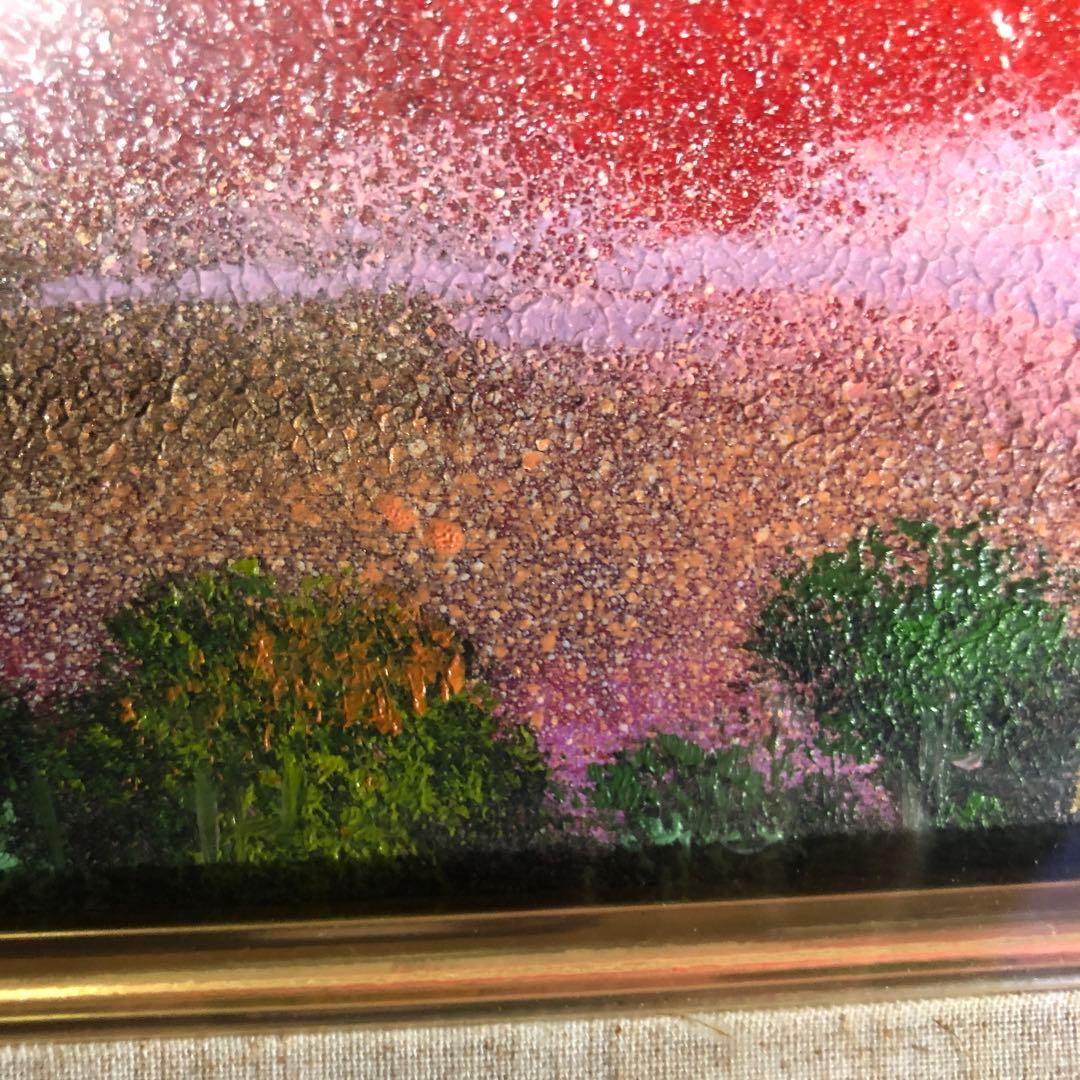 油絵真筆額入り．赤富士 ショコラ様交渉中です。 - メルカリ