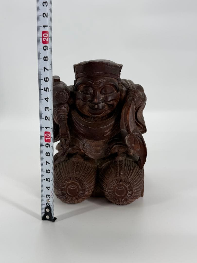 佐藤正貫作 木彫り 恵比寿 大黒天 置物 一対 明治