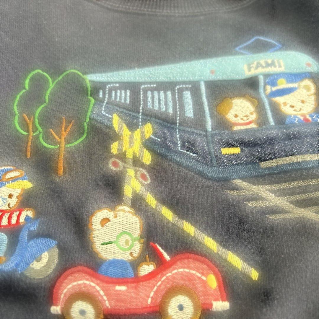 ファミリア トレーナー 80 ファミちゃん 電車 車 刺繍 - メルカリ