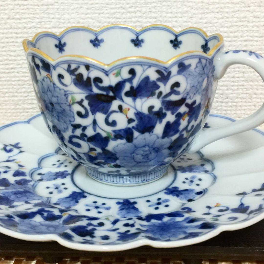 古伊万里染付みじん唐草文りん茶碗3個 [B25834] 古伊万里染付 古伊万里