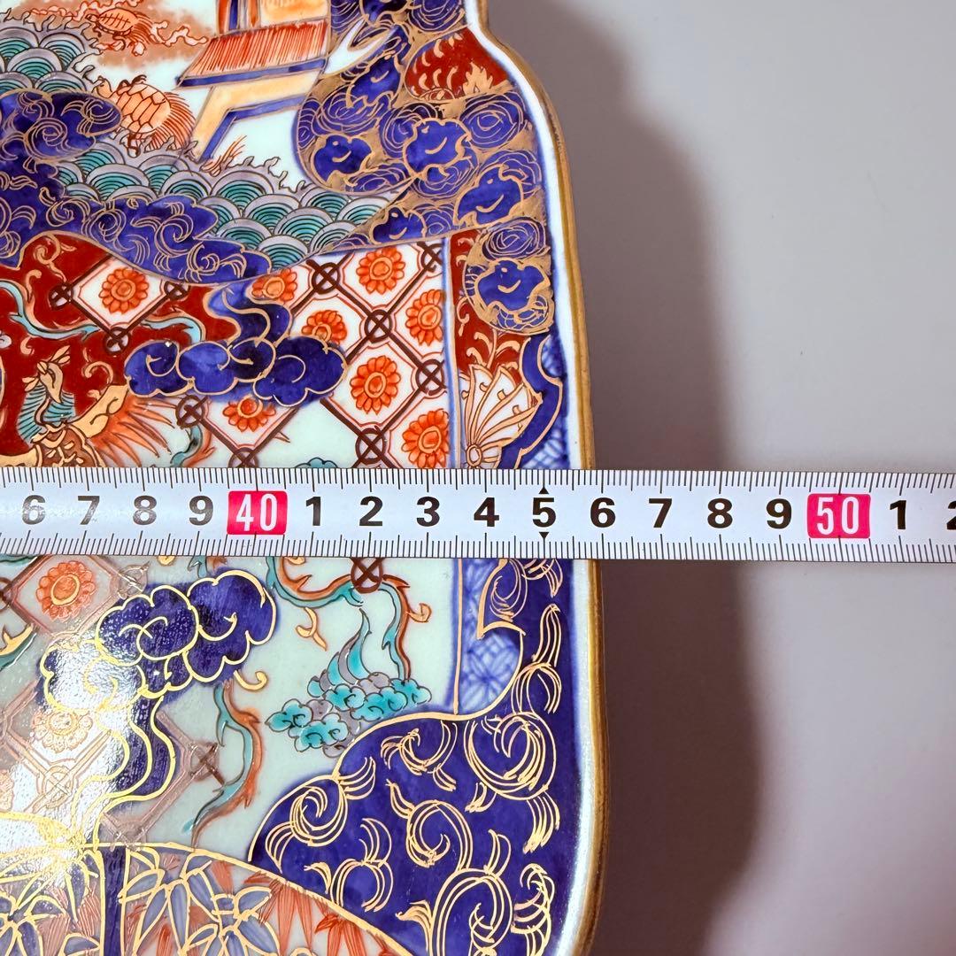 古伊万里 染錦 鳳凰 松竹梅 飛魚 千鳥 八角皿 冨貴長春 超細密技巧 46