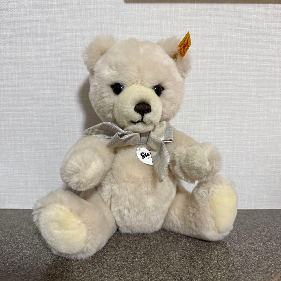 Steiff テディベア　PETSY ペッツィ クリーム　チェックリボン