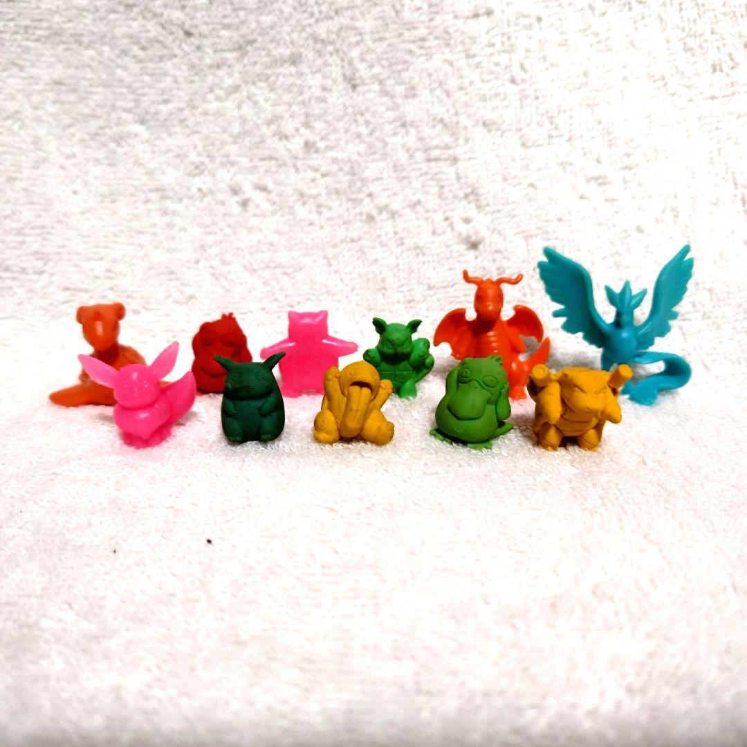 レア☆ポケモンのかんづめ 4点 赤 緑 青 初期 25体 当時物 消しゴム