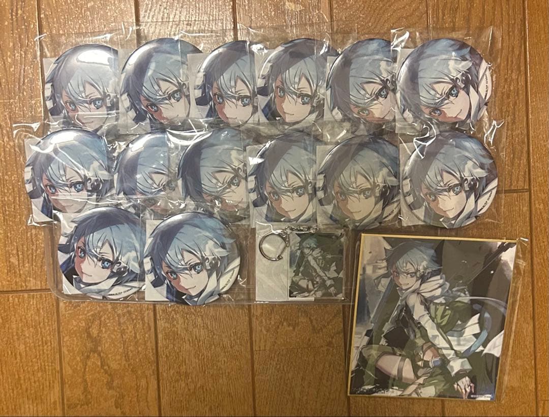 SAO くじ引き堂 シノン 30周年記念くじ セット 缶バッジ アクキー 色紙