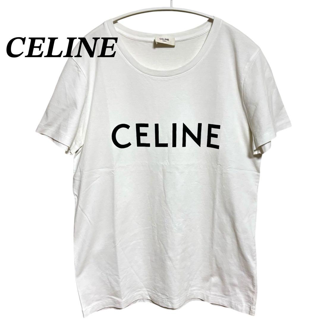 CELINE セリーヌ　美品　定番　Tシャツ　半袖　ブランドロゴ　M CELINE セリーヌ 美品 定番 Tシャツ 半袖 ブランドロゴ M 美品・定番