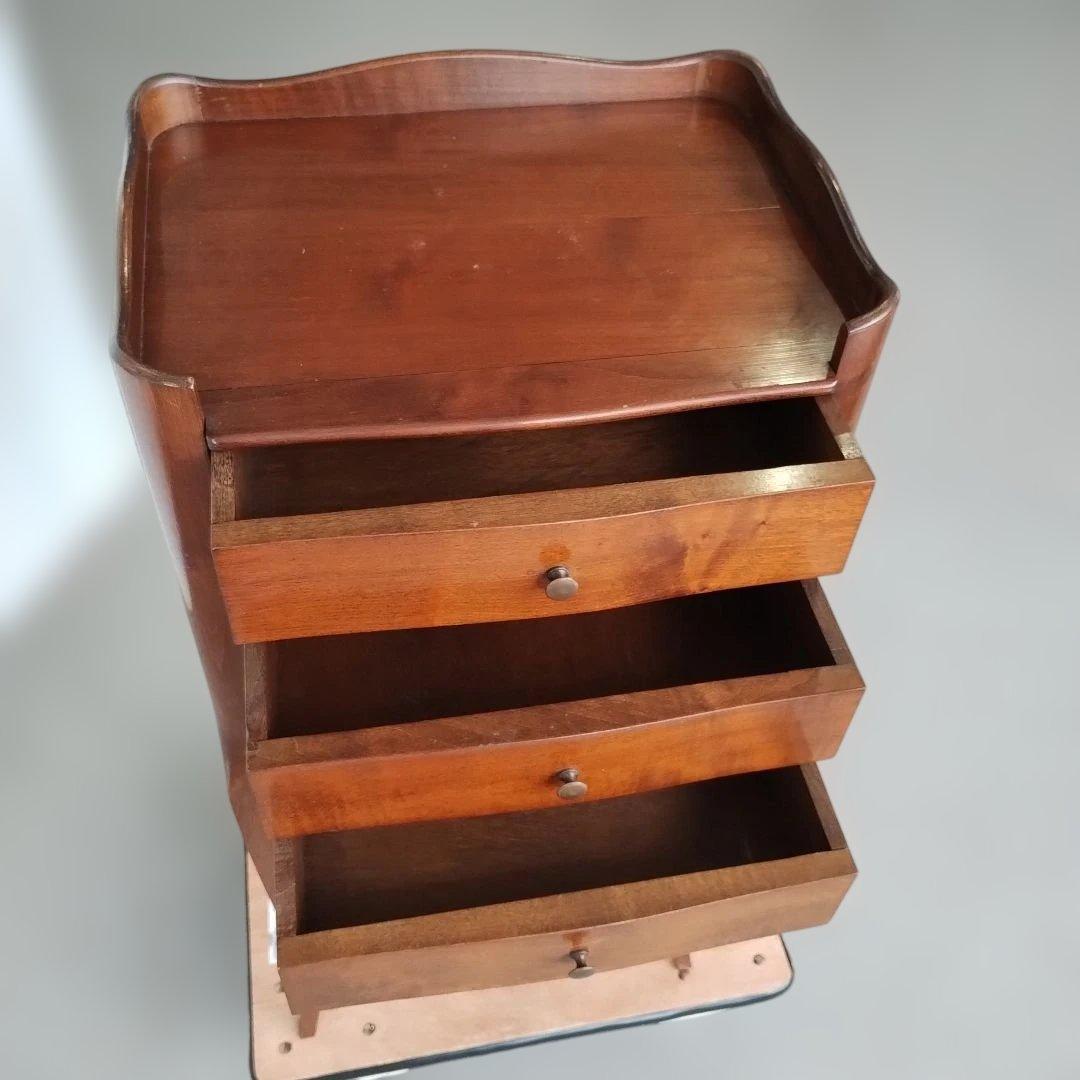 アンティーク 猫足 三段引出し サイドキャビネット ナイトキャビネット