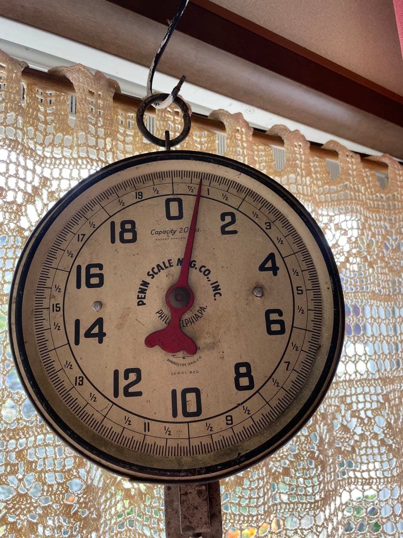 アンティーク ハンギング スケール お皿チェーン付き 秤