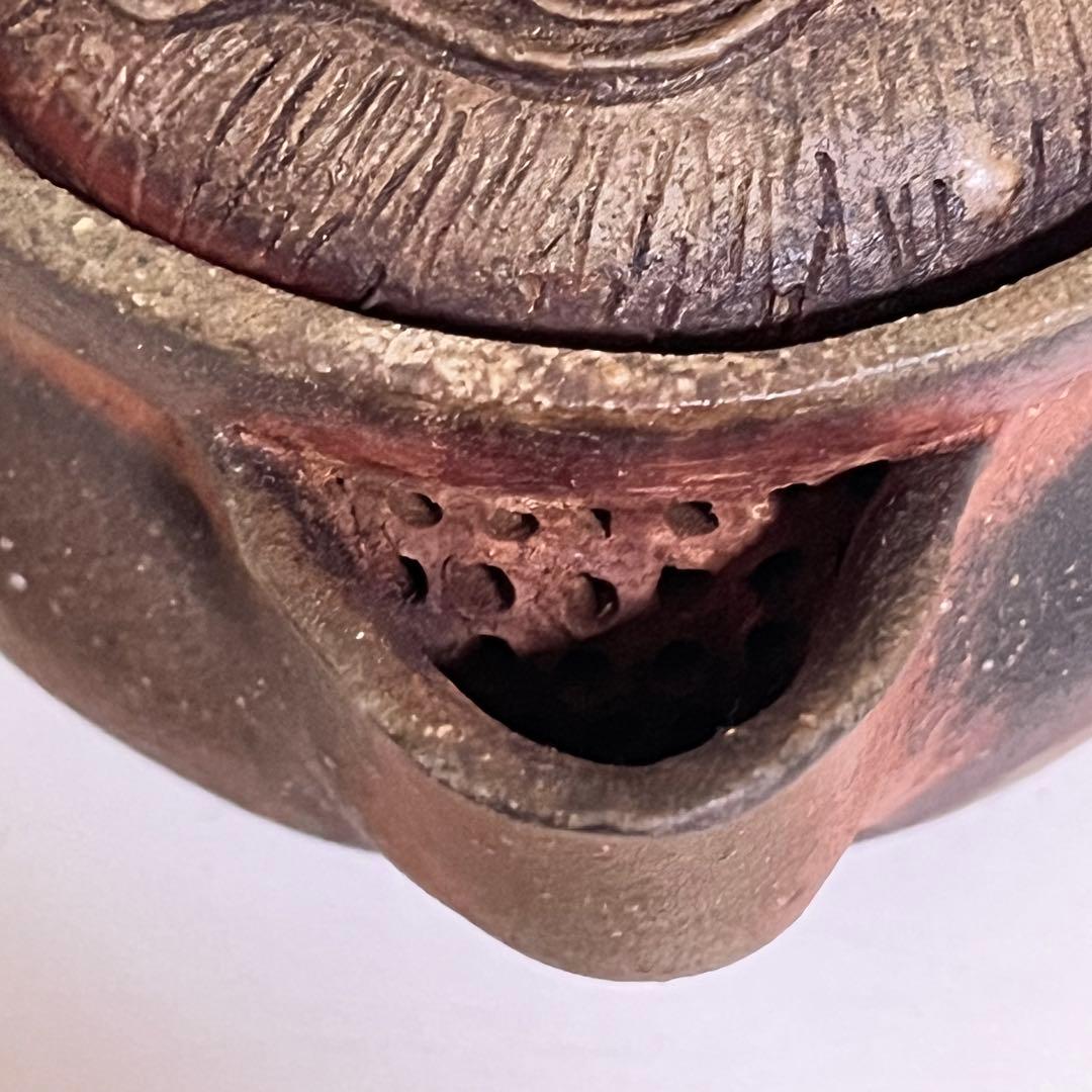 茶道具 有馬 太閤窯造 道安黒真塗 土風炉 敷板前瓦 五徳 据え火箸 枝炭