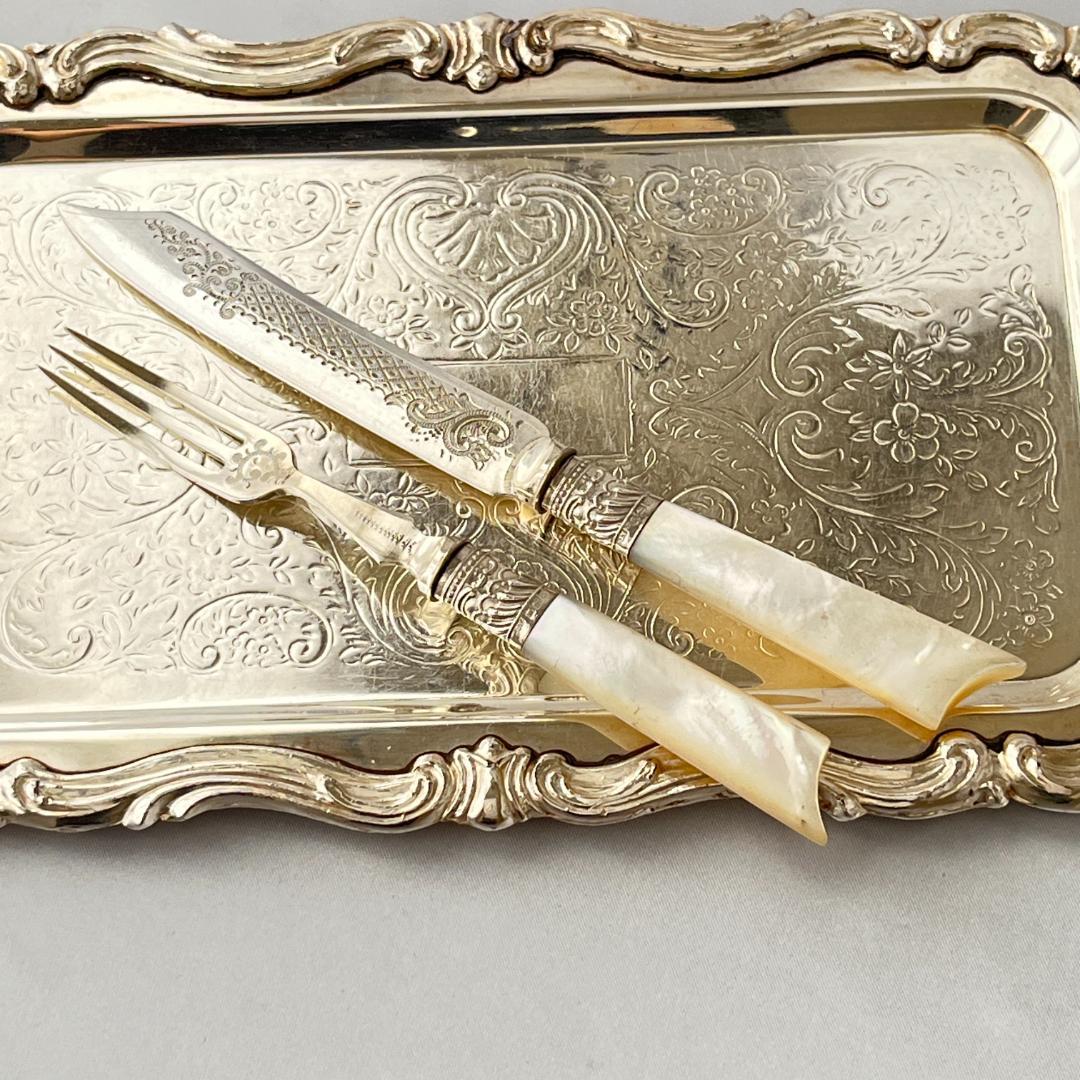 【Yates Brothers】【白蝶貝/純銀継手】ビクトリアン デザートセット