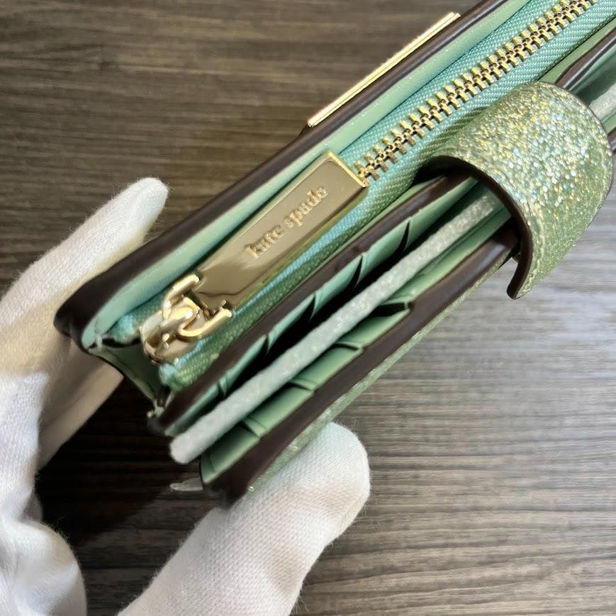 ケイトスペード ニューヨーク グリッター 二つ折り財布 キラキラ