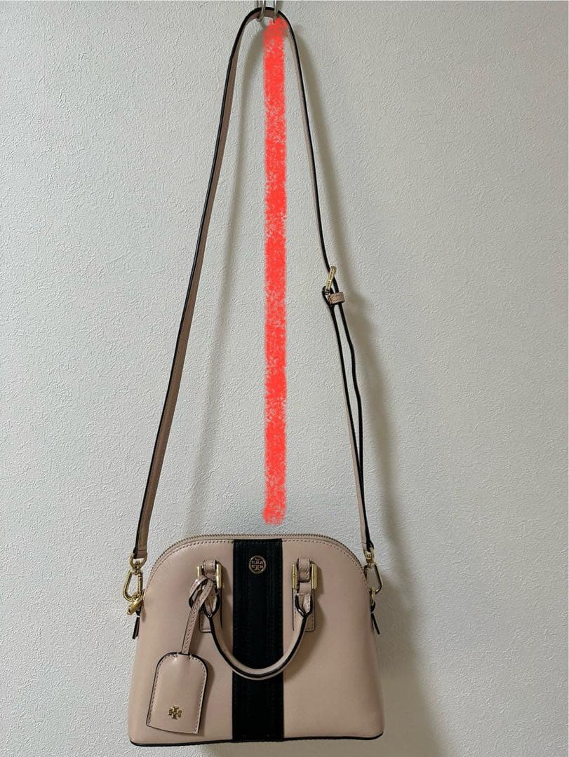 【保存袋付き】 トリーバーチ 2way ベージュ ブラック ハンド ショルダー