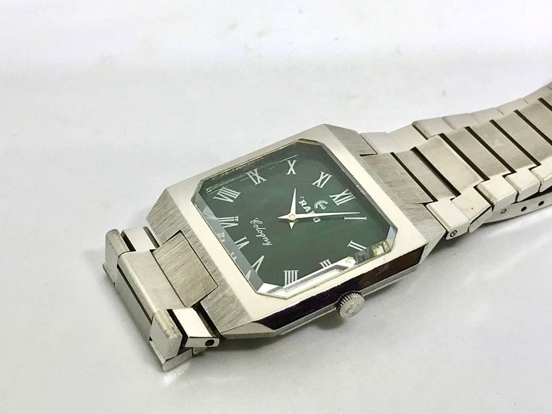 ビンテージ・ラドー・コロニー・スクエア・手巻き・グリーン文字盤