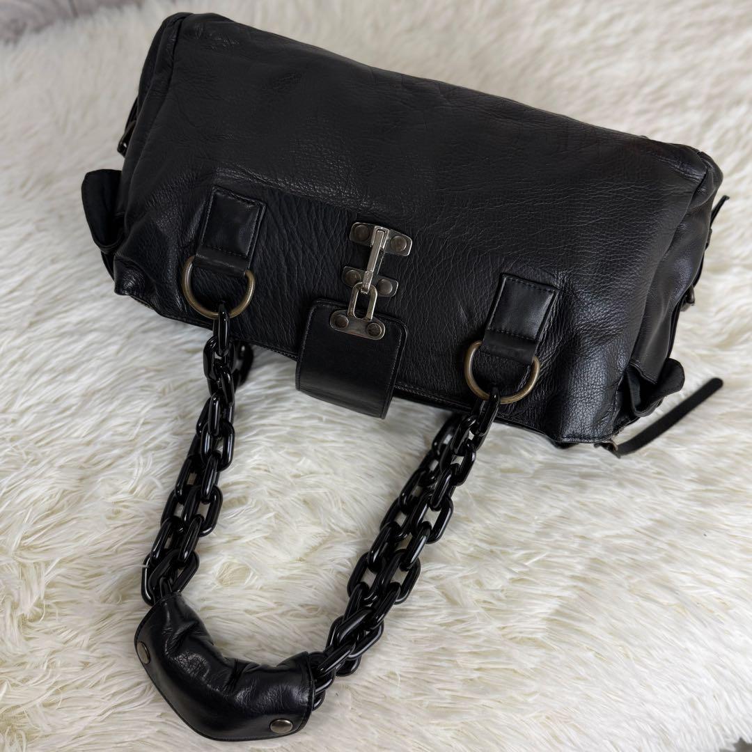 希少♡チャンキーチェーン♡LIMI feu リミフゥ レザー ショルダーバッグ