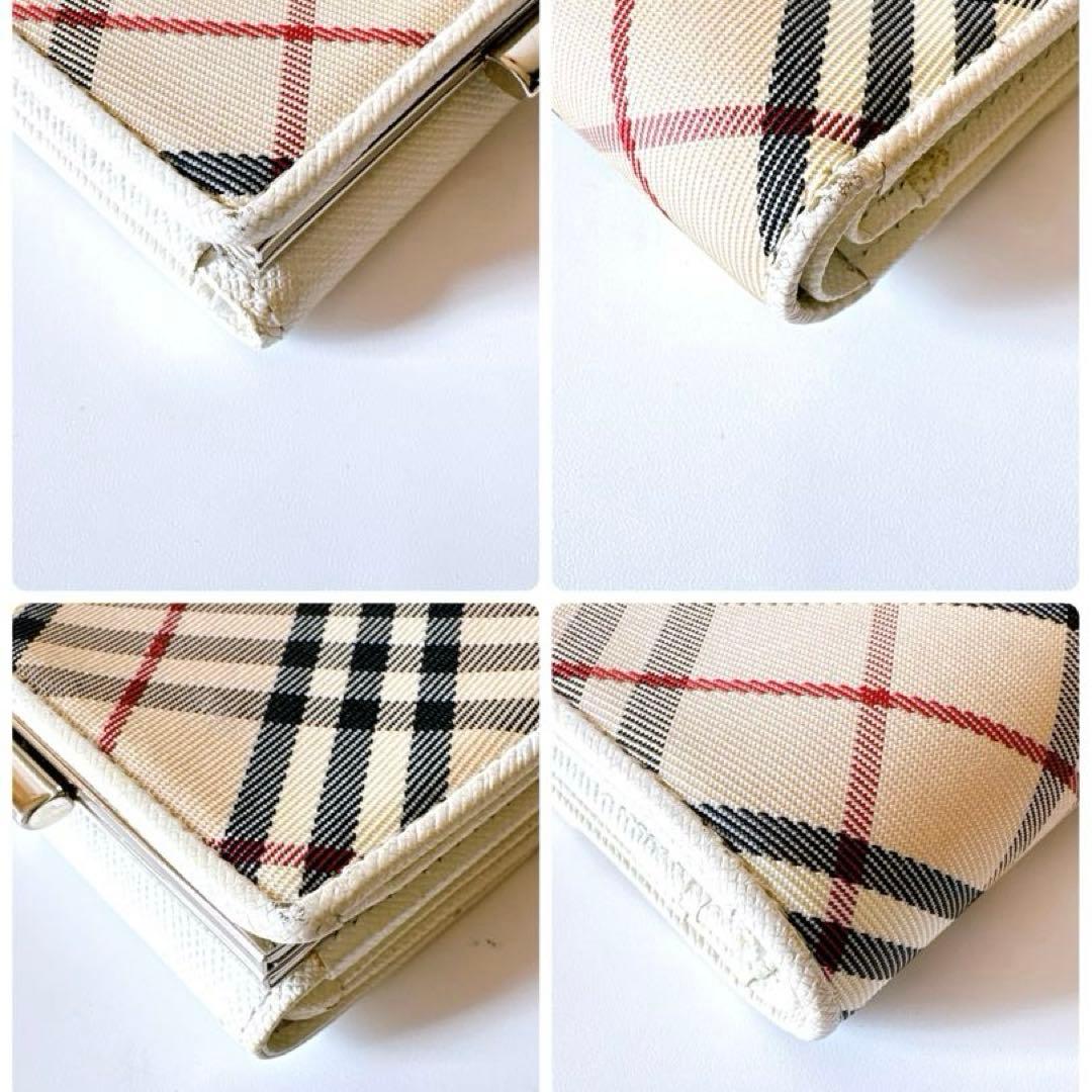 Burberry バーバリー ノバチェック 三つ折り財布 がま口 キャンバス