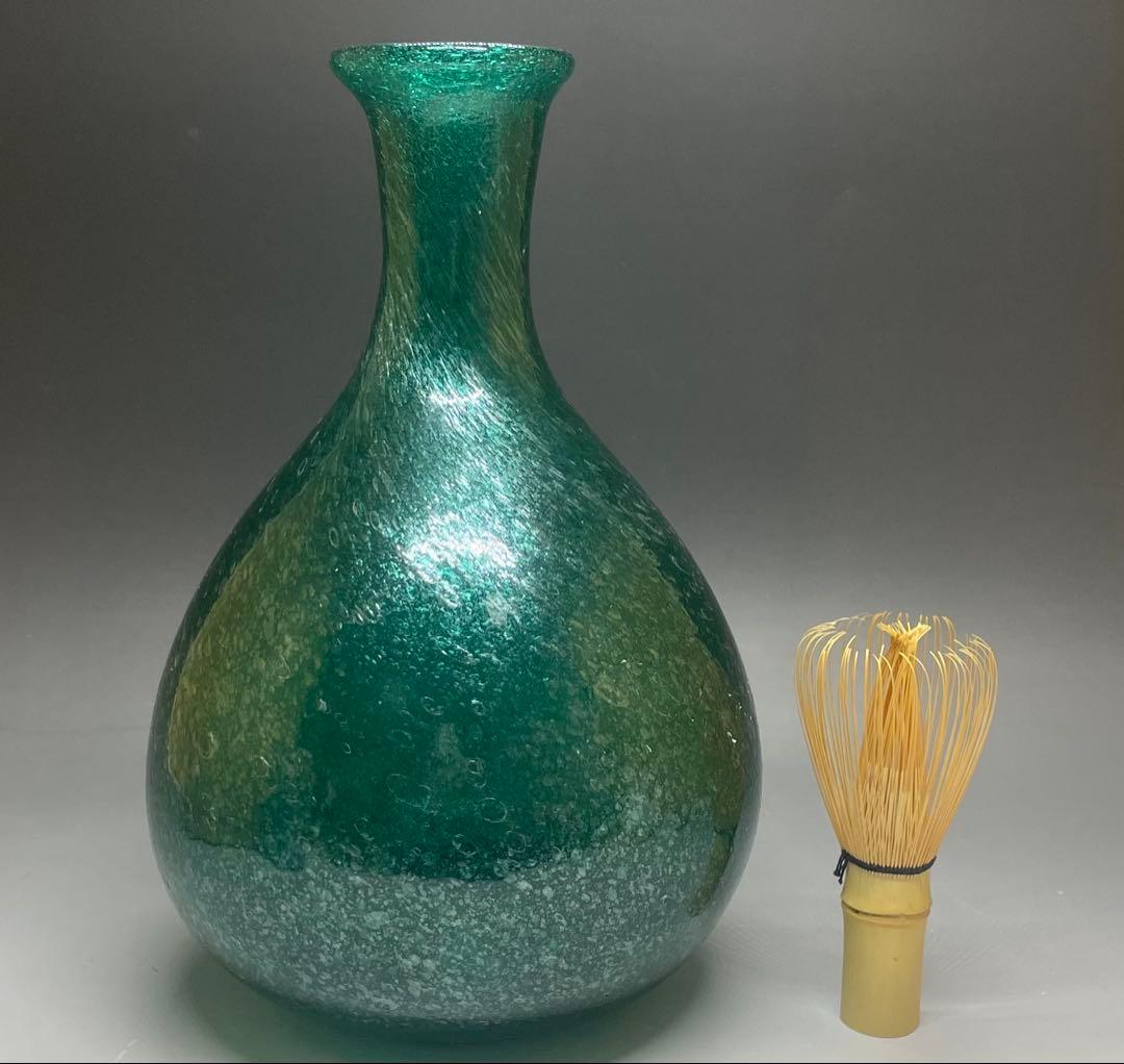 倉敷ガラス 小谷真三 吹きガラス 特大25cm 飾り瓶 花瓶 b7993 - メルカリ