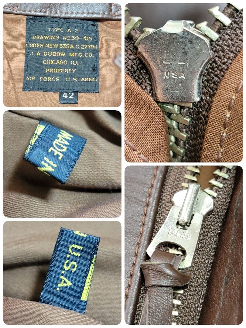 ほぼ未使用】ロストワールド A2 フライトジャケット J.A.DUBOW社