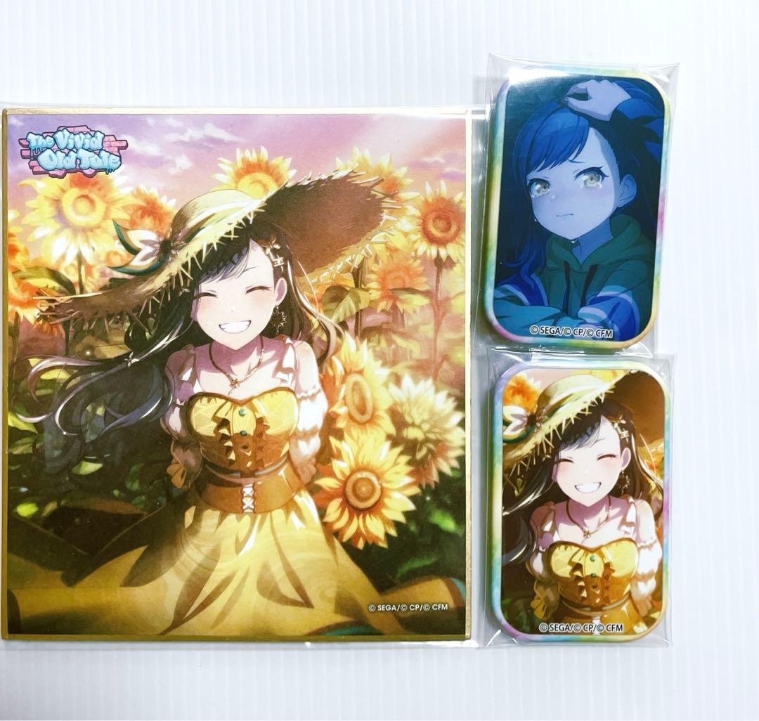 プロセカ 白石杏 色紙 スクエア缶バッジ ひまわり プロセカ 向日葵