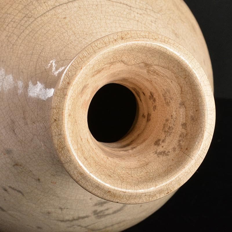 北大路魯山人作　志野焼　絵志野　鉄絵草文　大徳利　M　R5619B