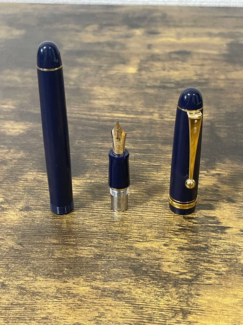 試筆のみ ネイビー 網目 2016 限定 FM パイロット 万年筆 カスタム74