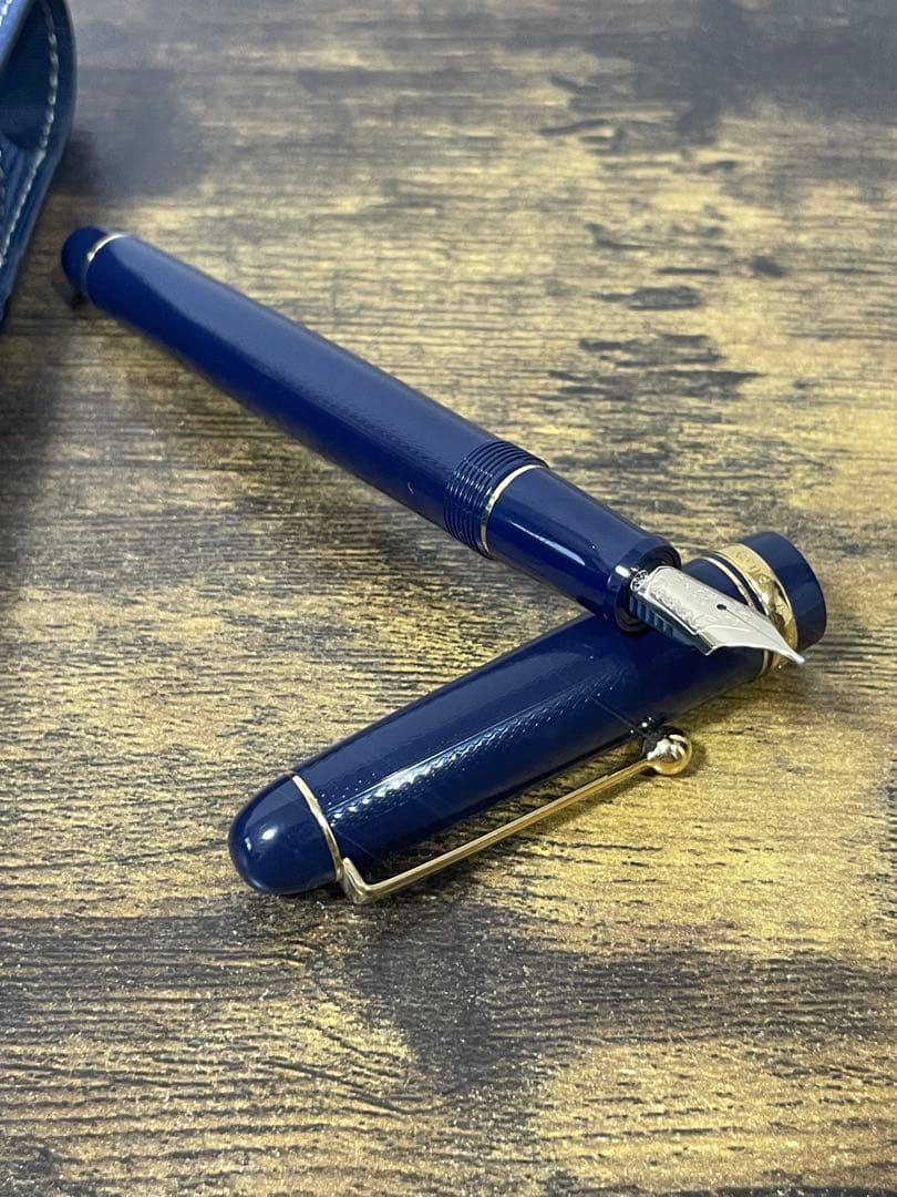 試筆のみ ネイビー 網目 2016 限定 FM パイロット 万年筆 カスタム74