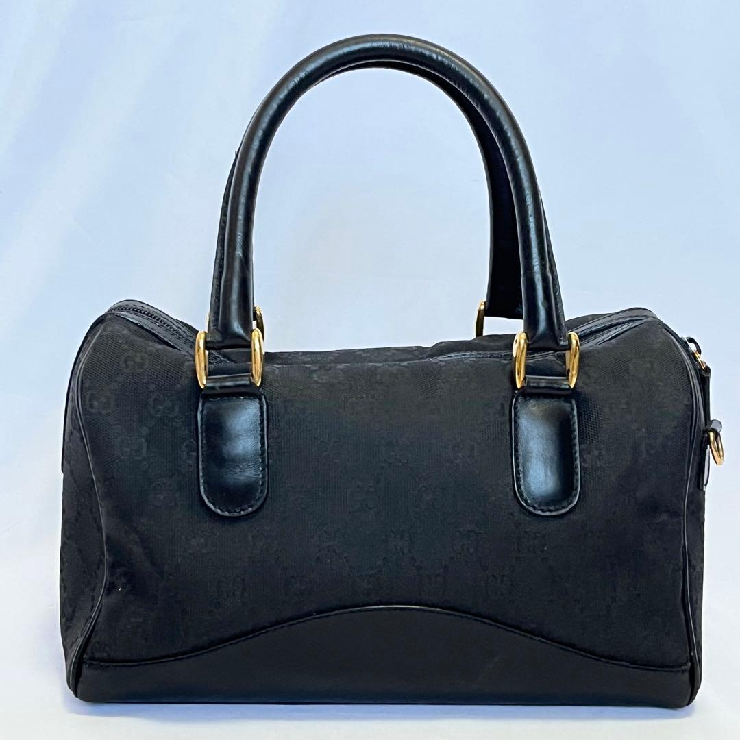 GUCCI グッチ GGキャンバス 2WAY ボストンバッグ ゴールド金具