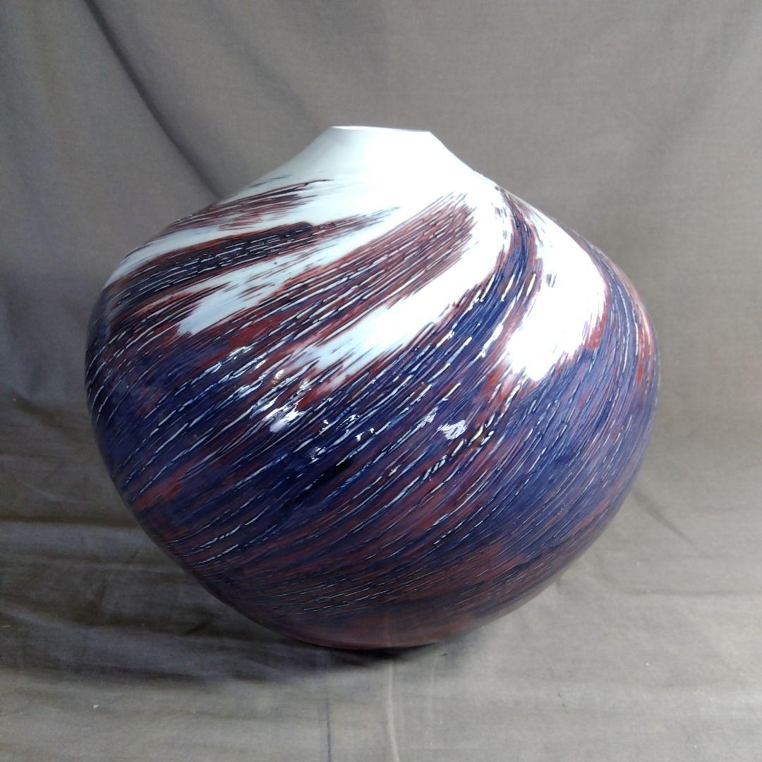 【前田泰昭】現代工芸会　日展特選陶芸作家　前田泰昭作　辰沙渦波濤　花瓶