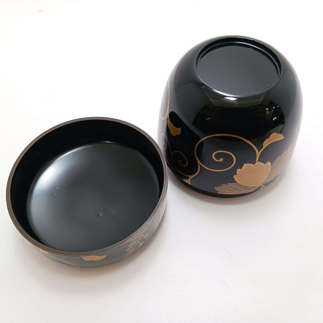 Y3030-7 茶道具 佐一郎作 金蒔絵 桐唐草蒔絵 中棗 共箱 YY