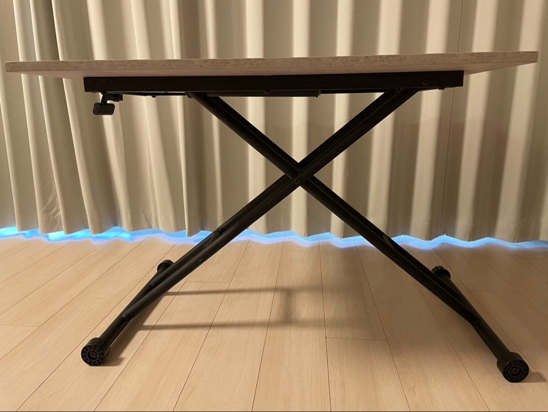 グレージュ　ダイニングテーブル　高さ調節可