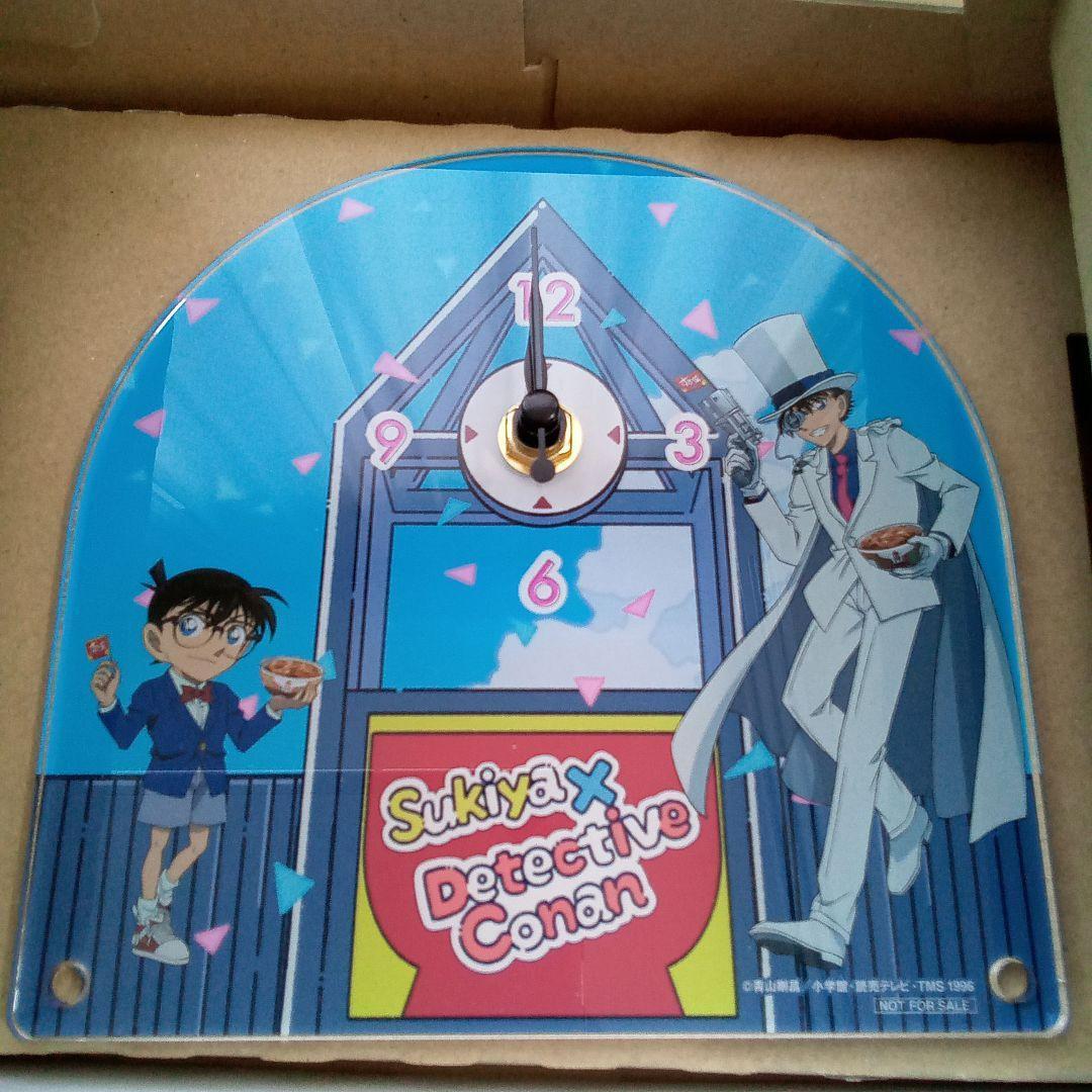 すき家 名探偵コナン 置時計 アクリルクロック レア 怪盗キッド 江戸川