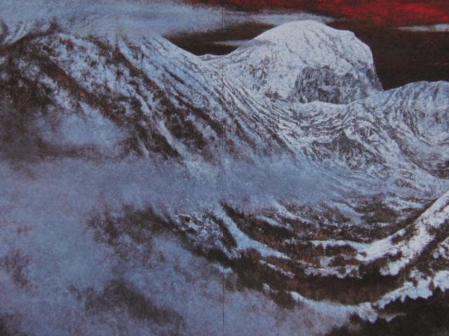 今野忠一、【山湖浅春】、希少な額装用画集より、新品額装付、状態良好