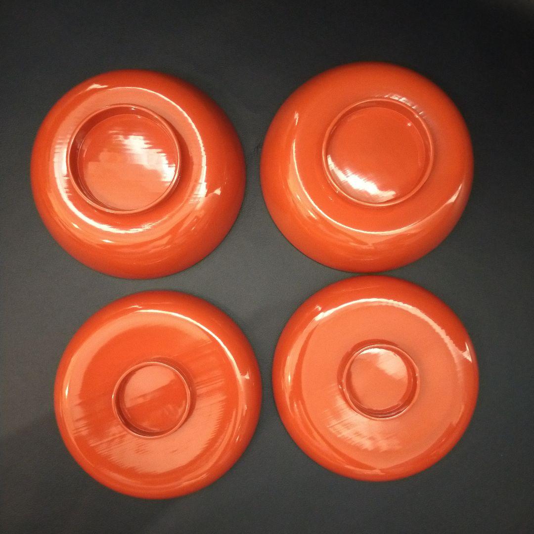 朱漆塗 見返し 総沈金 菊花紋詰 蓋付き 菓子椀 吸物椀 懐石椀 3客