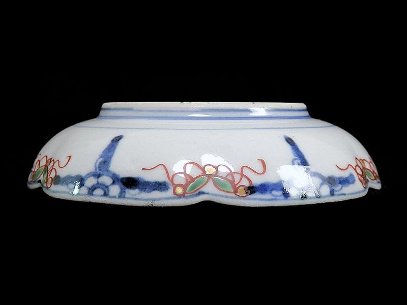 大聖寺伊万里　金襴手　桜に払子の図　４寸半皿　４枚　C351AS-AFf