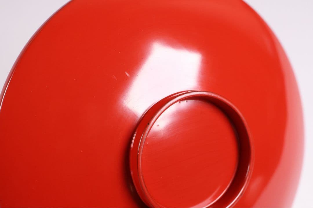 【CM372】時代木製漆器 光琳写 金蒔絵 群鶴図 朱塗 引盃 五客 小皿 杯