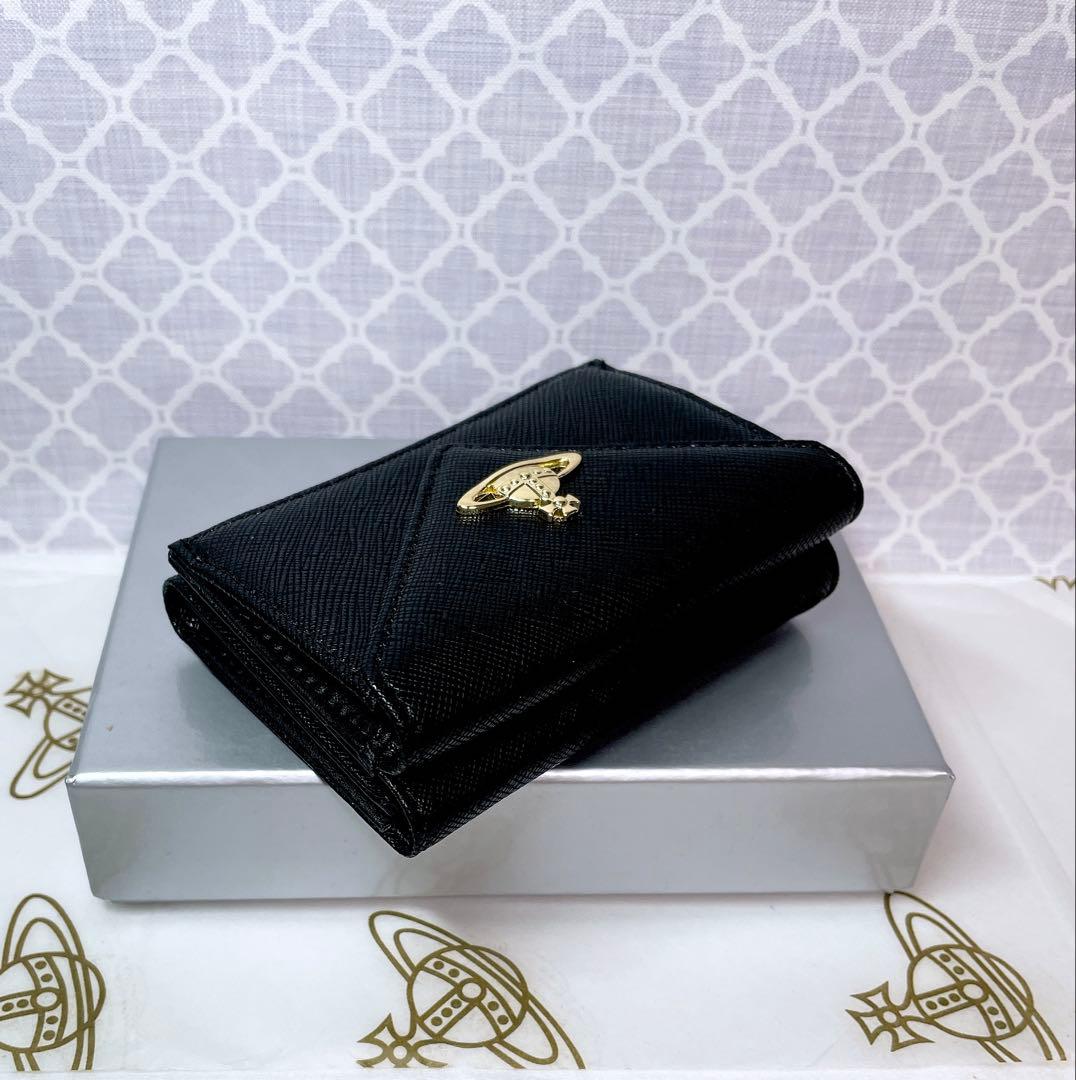 最新♡ショッパー付】Vivienne Westwood 3つ折り財布 ブラック