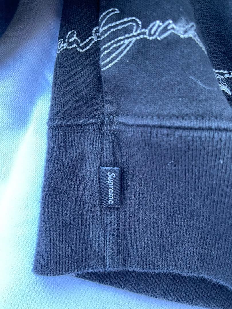 【専用】Supreme 筆記体ロゴ 総柄フーディー ブラック XL
