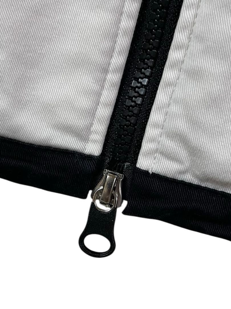 muta MARINE フーデッドパーカー ジャケット 刺繍ロゴ 白×黒 0