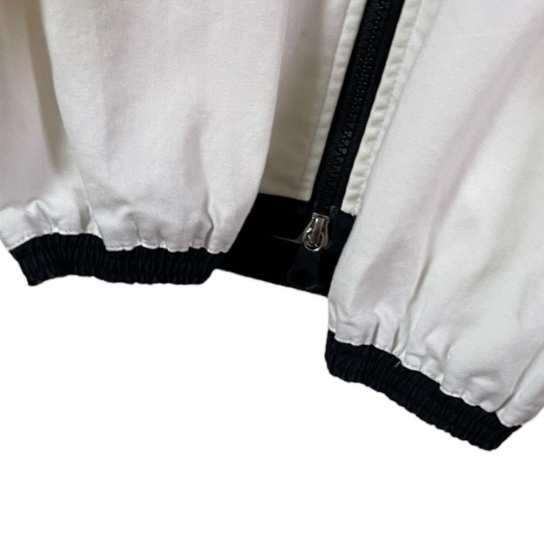 muta MARINE フーデッドパーカー ジャケット 刺繍ロゴ 白×黒 0