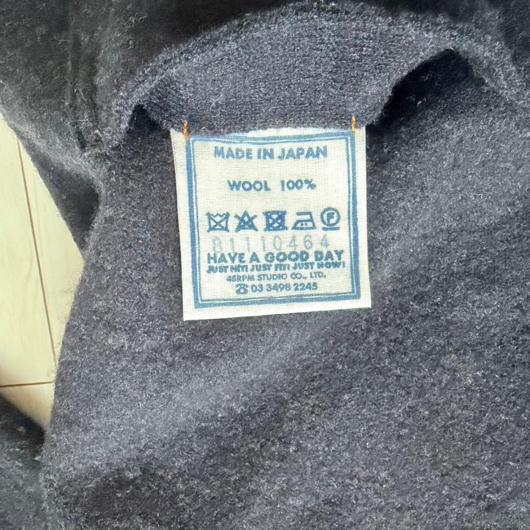 美品・希少✨45R フロート縮絨の908ジャケット　R刺繍　濃紺　ウール