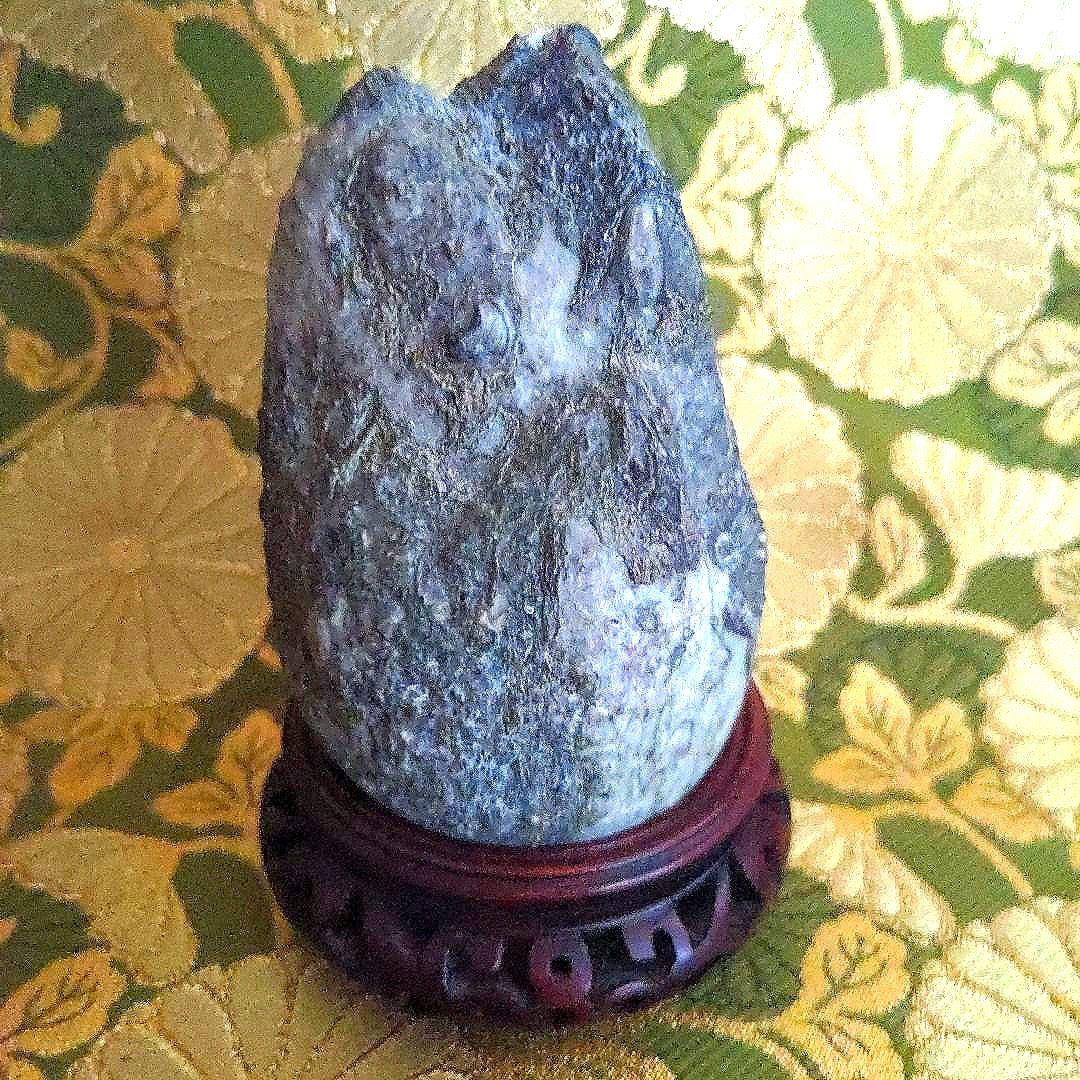 最終価格】門司 梅花石 台座付 水石 盆石 最終価格】門司 梅花石 台座