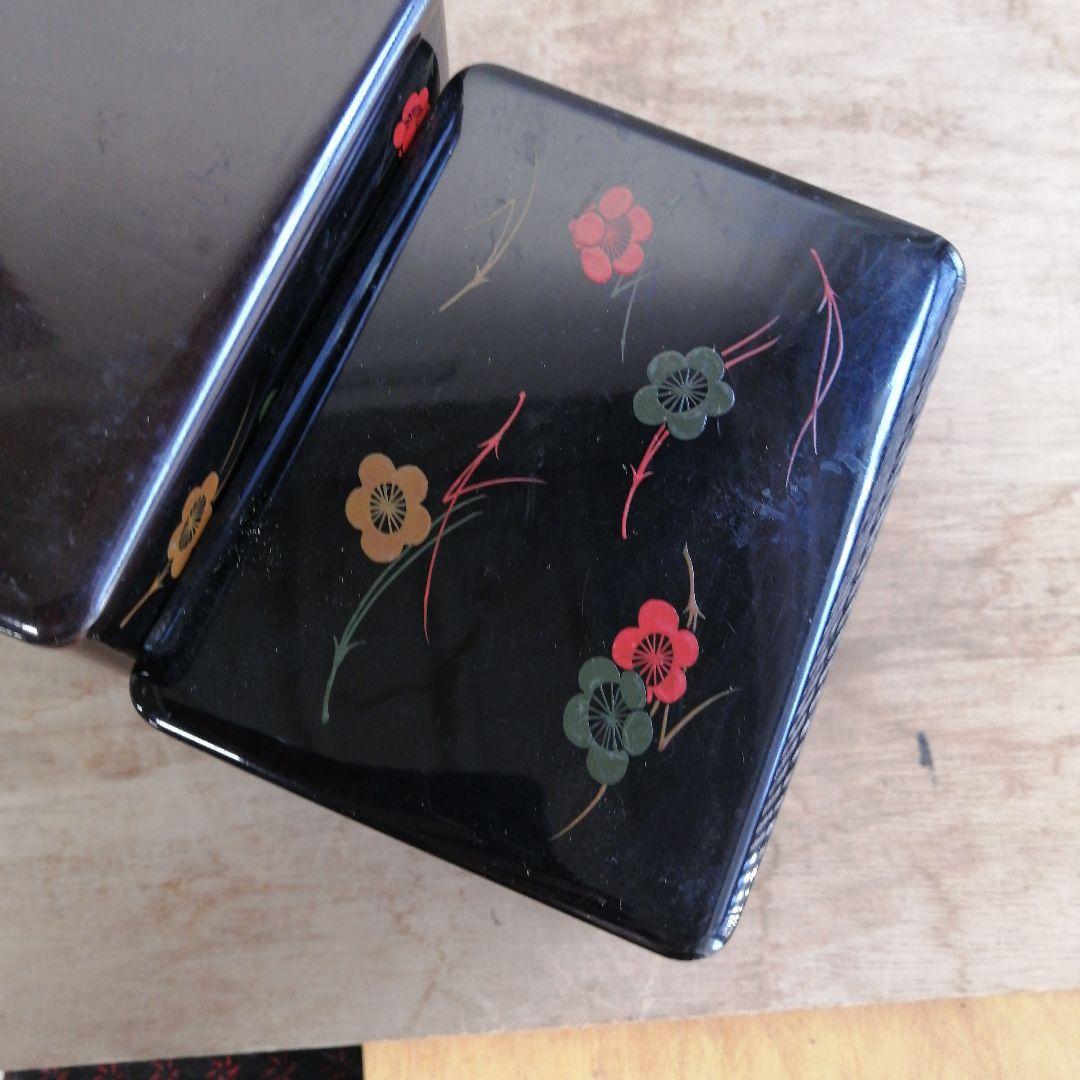 骨董 弁当箱 漆器 木製 重箱 木箱 お盆 セット 松葉に梅
