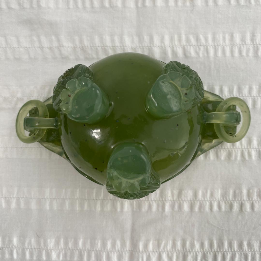 翡翠（ヒスイ）天然石 新山玉炉 龍の香炉 81年ポートピア天津物産展