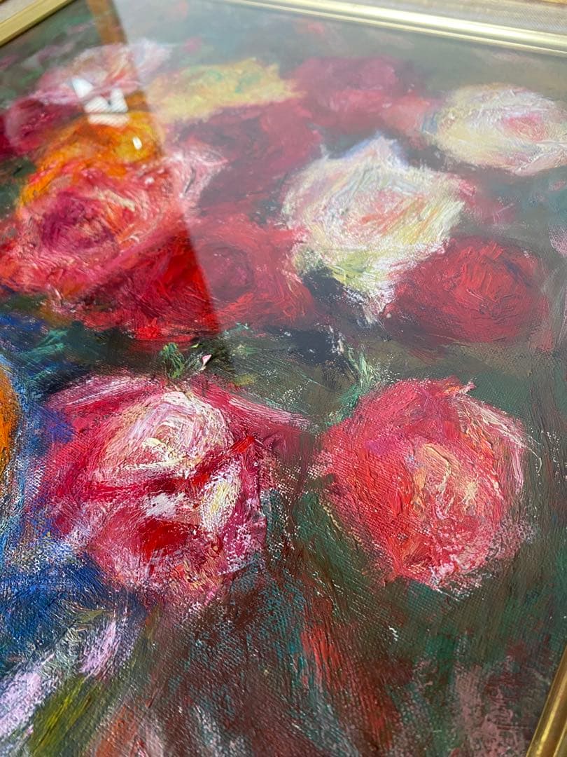 濱本久雄　油絵　油彩画　額縁　金色フレーム