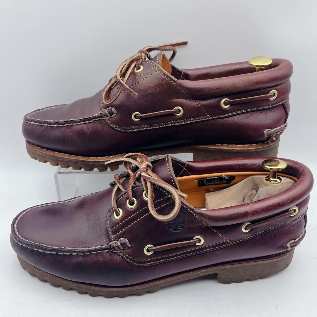 最安値❗️ ティンバーランド 3アイ デッキシューズ 9.5W バーガンディ