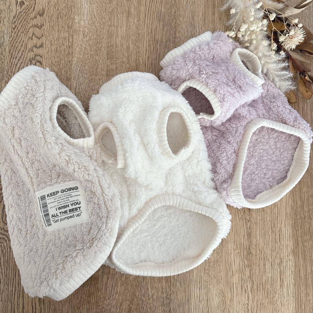 ハンドメイド 編み模様ジャガードボア シンプル暖かタンクトップ 犬服