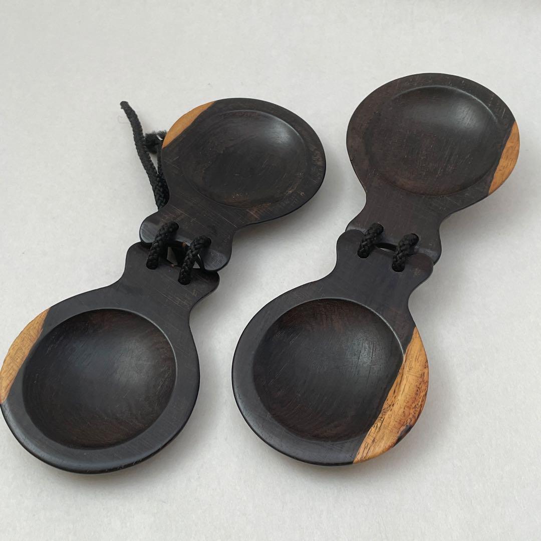 パリージョ フラメンコ カスタネット 木製 黒 フラメンコ カスタネット