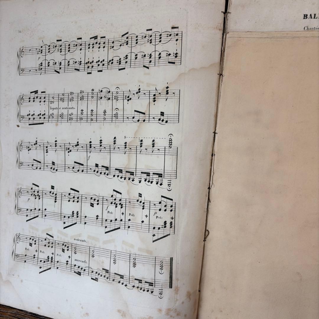 フランスアンティーク 1800年代の楽譜 希少 chanson シャンソン