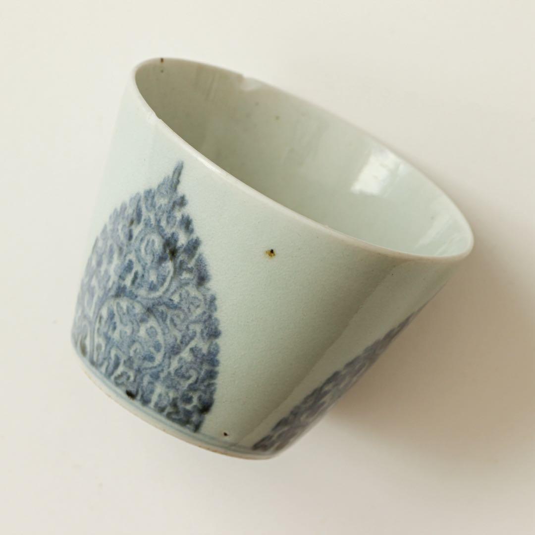 古伊万里　伊万里　江戸　中期　型紙摺　印判手　蕎麦猪口　金継ぎ　材料 古伊万里 伊万里 江戸 中期 型紙摺 印判手 蕎麦猪口 金継ぎ 材料