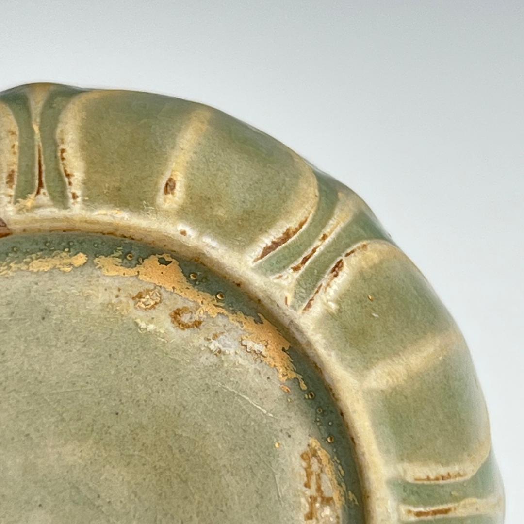 耀州窯 陰刻青磁蓋腕 合子 北宋時代 古玩 中国美術 唐物 擺件 311b